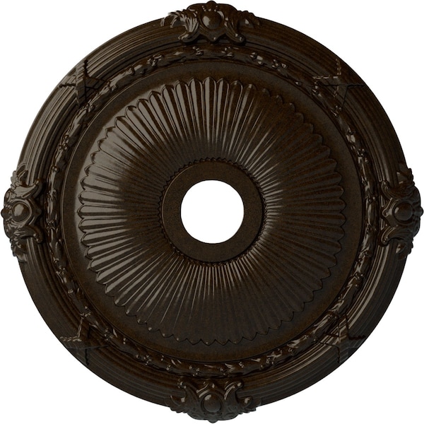Ekena Millwork Heaton Ceiling Medallion (Fits Canopies up to 6 1/2"), 27 1/2"OD x 3 7/8"ID x 2 1/4"P, Bronze CM27HEBZS - main